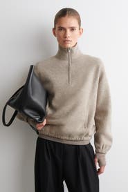 COS Boiled Merino Wool Zip-up Sweater