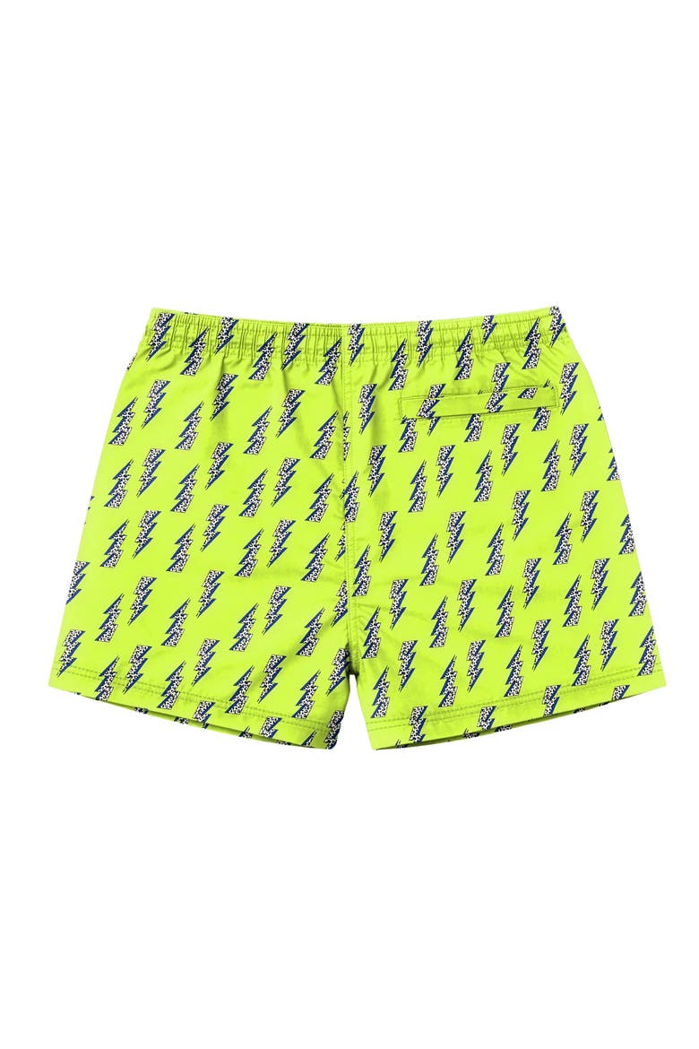 Boys Lightning Bolt Print Board Shorts, Alternate, color, Lime