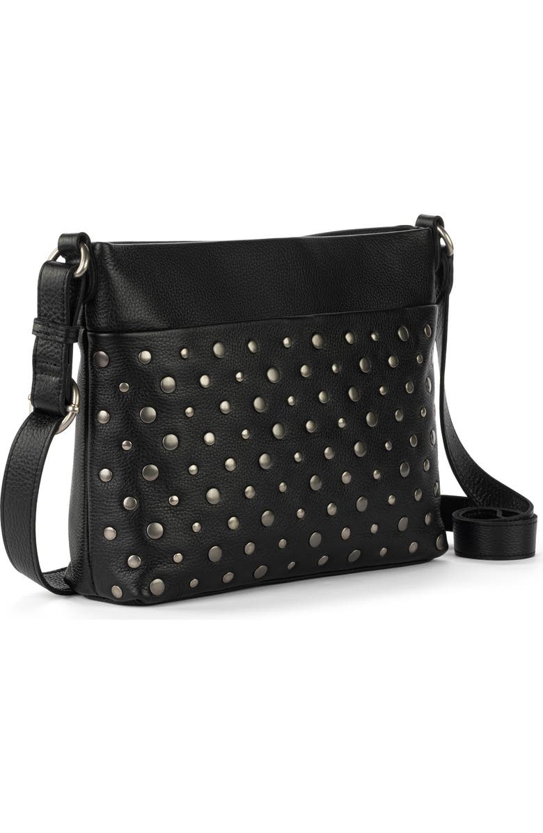 The Sak Melrose Crossbody Leather Bag, Alternate, color, Black Silver Stud