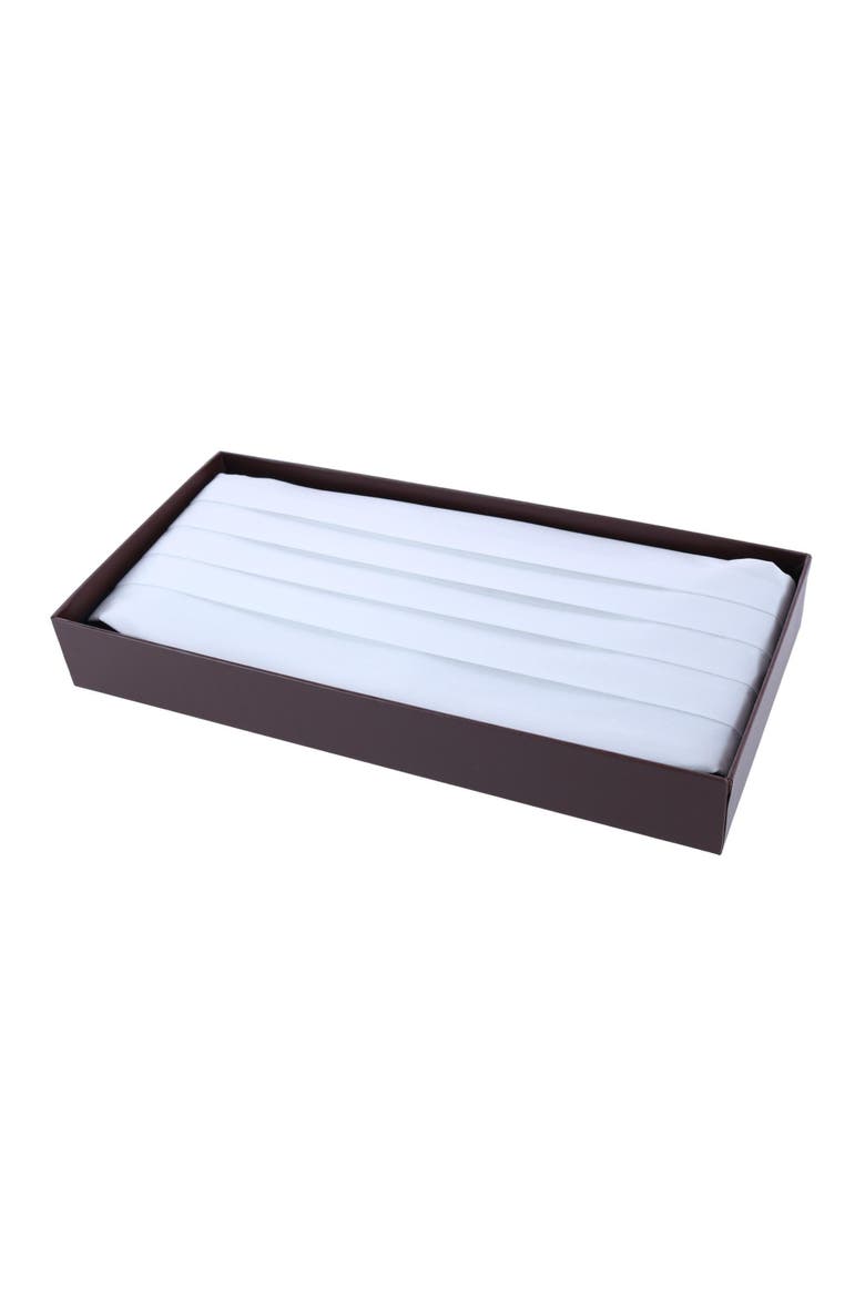 Sutton Solid Color Silk Cummerbund, Alternate, color, White