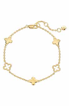 Gold Plated Floral Station Bracelet
