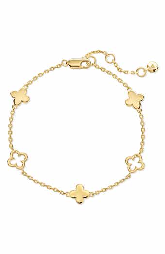 Gold Plated Floral Station Bracelet