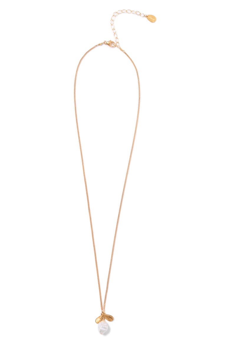 Petal Pendant Necklace, Main, color, WHITE PEARL