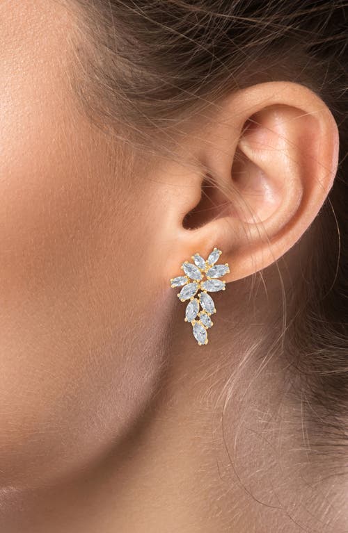 Cz By Kenneth Jay Lane Marquise Cubic Zirconia Cluster Drop Earrings In Metallic