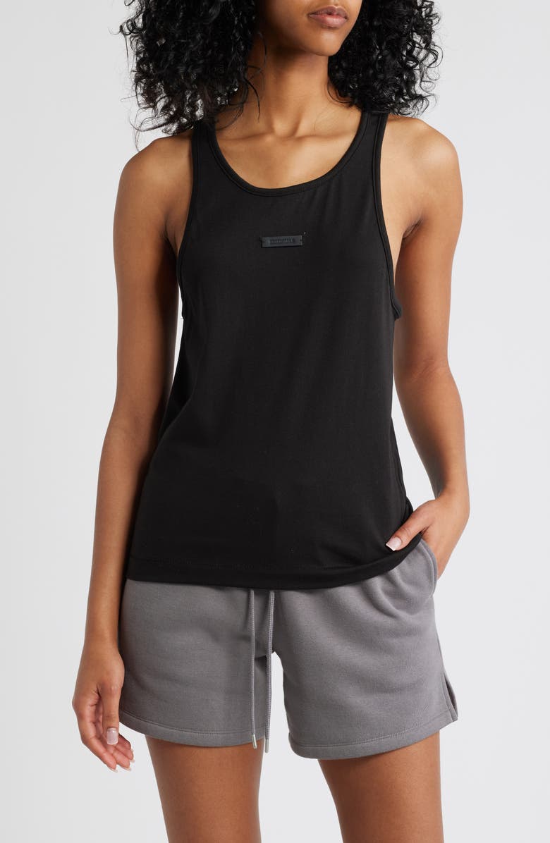 Fear of God Essentials Logo Cotton Blend Tank, Main, color, Grey