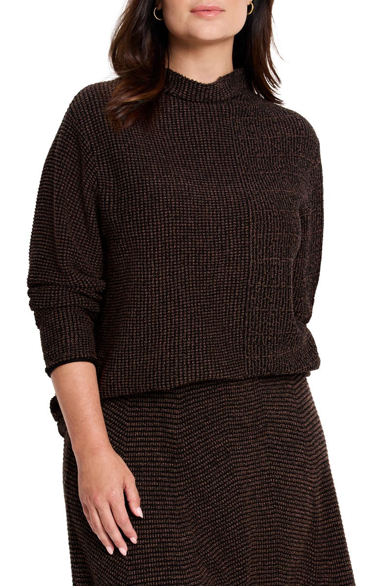 NIC+ZOE Pixel Funnel Neck Cotton Blend Sweater, Main, color, 