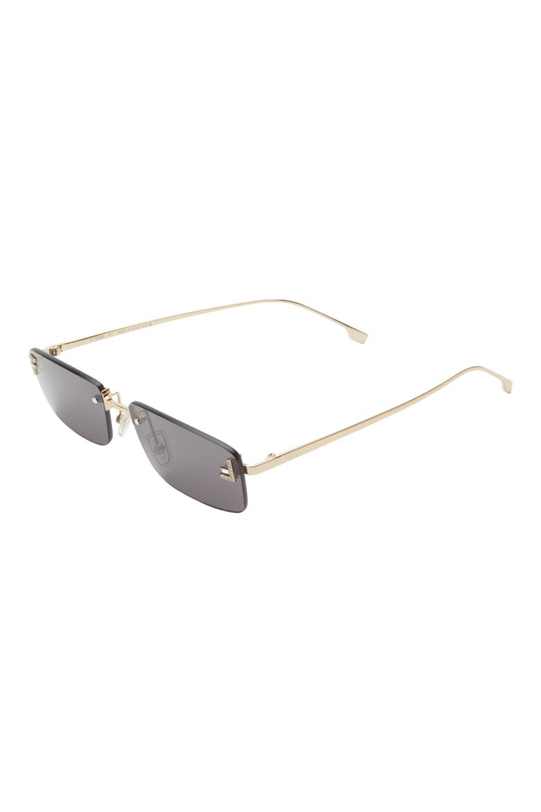 First Rimless Rectangular Sunglasses, Alternate, color, GOLD / SMOKE