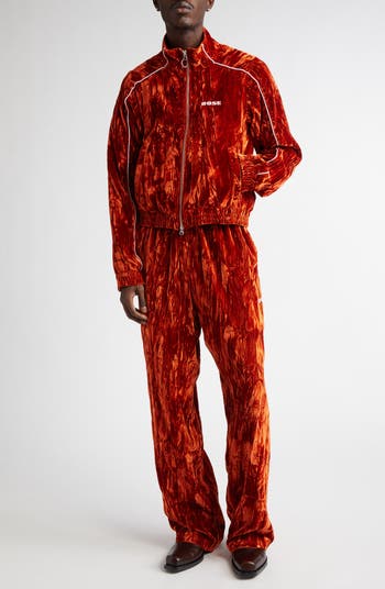 Martine Rose Shrunken Crushed Velvet Track Jacket | Nordstrom