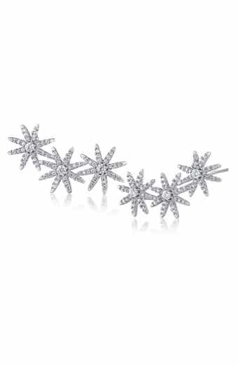 CZ by Kenneth Jay Lane Pavé Cubic Zirconia Triple Star Stud Earrings