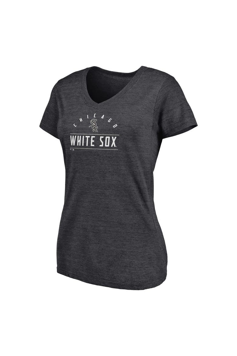 Women's Fanatics Branded Heather Charcoal Chicago White Sox League Leader V-Neck T-Shirt, Alternate, color, Heather Charcoal