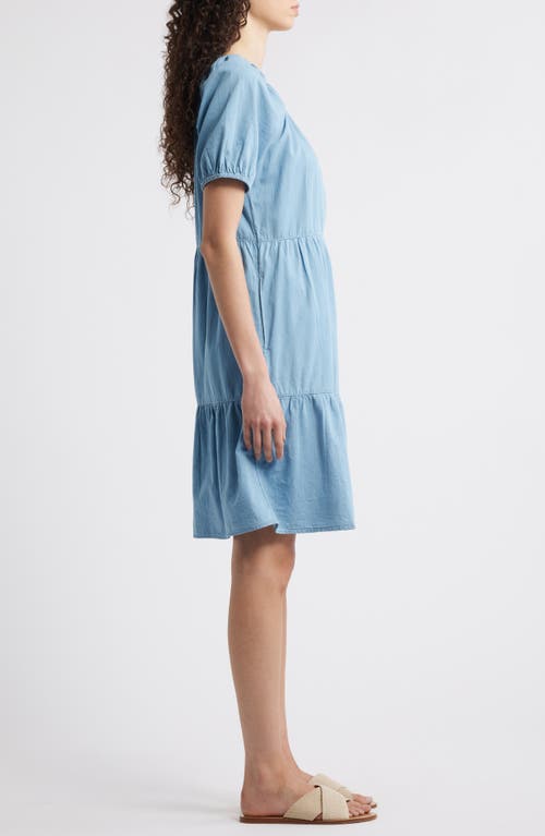 BEACHLUNCHLOUNGE BEACHLUNCHLOUNGE AMIE CONVERTIBLE NECK TIERED COTTON DRESS