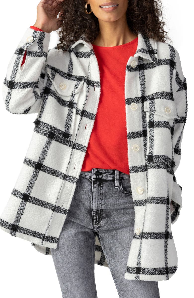 Sanctuary Longline Plaid Shacket, Alternate, color,