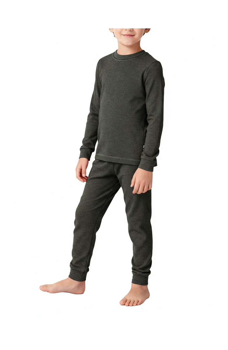 CITY THREADS Boys Soft & Cozy Thermal Long Johns 2-Piece Set, Main, color, Black