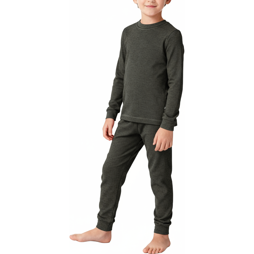 City Threads Babies' Boys Soft & Cozy Thermal Long Johns 2-piece Set In Black
