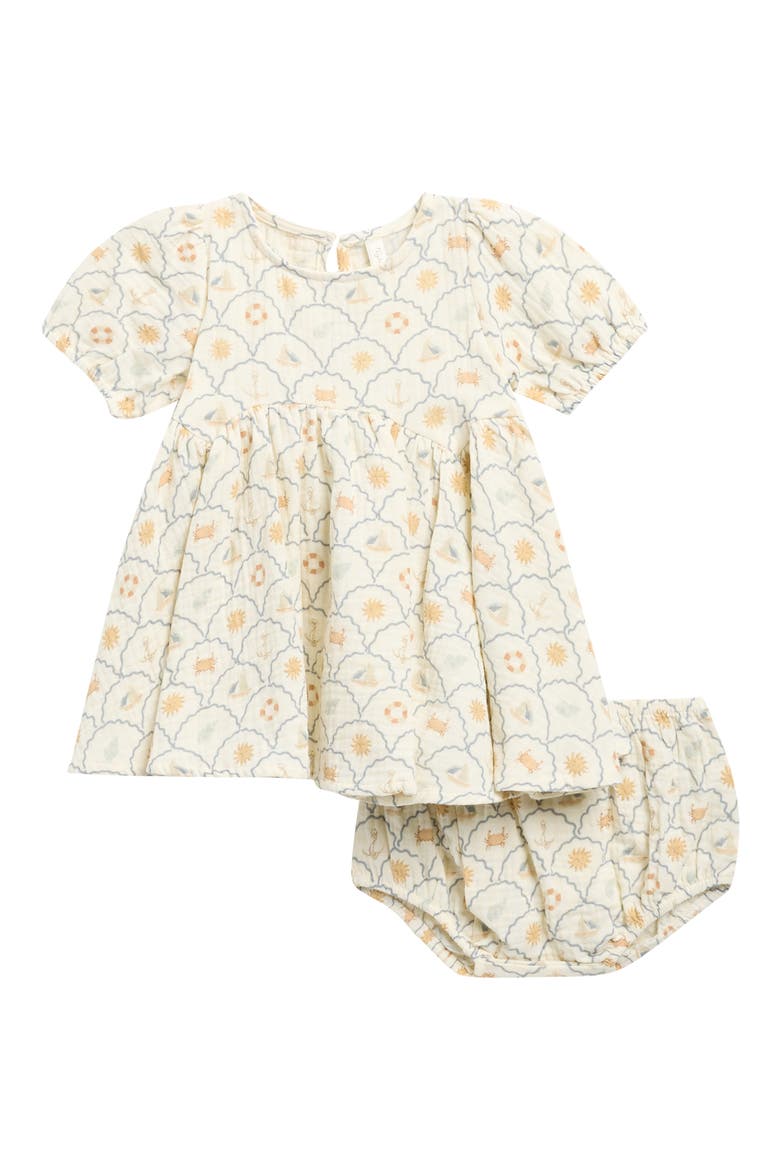 Nautical Rose Dress With Bloomers, Main, color, IVORY