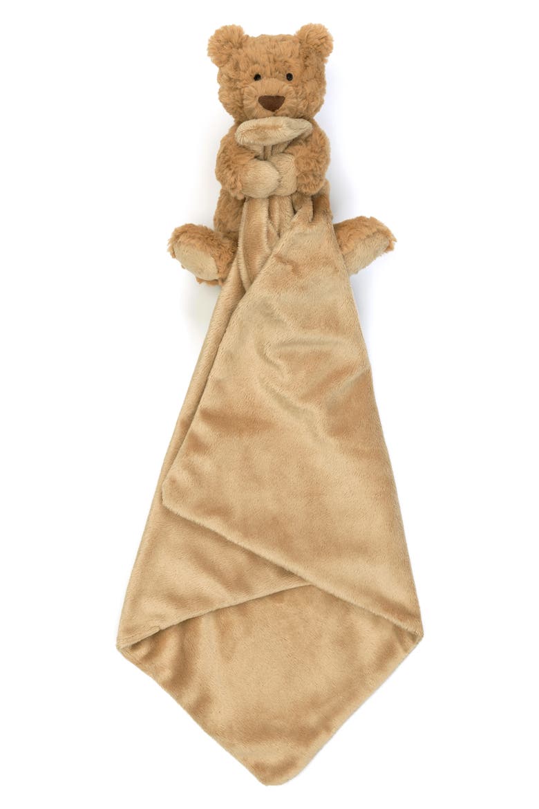 Bartholomew Bear 5-Inch Plushie & Soother Blanket, Main, color, BROWN