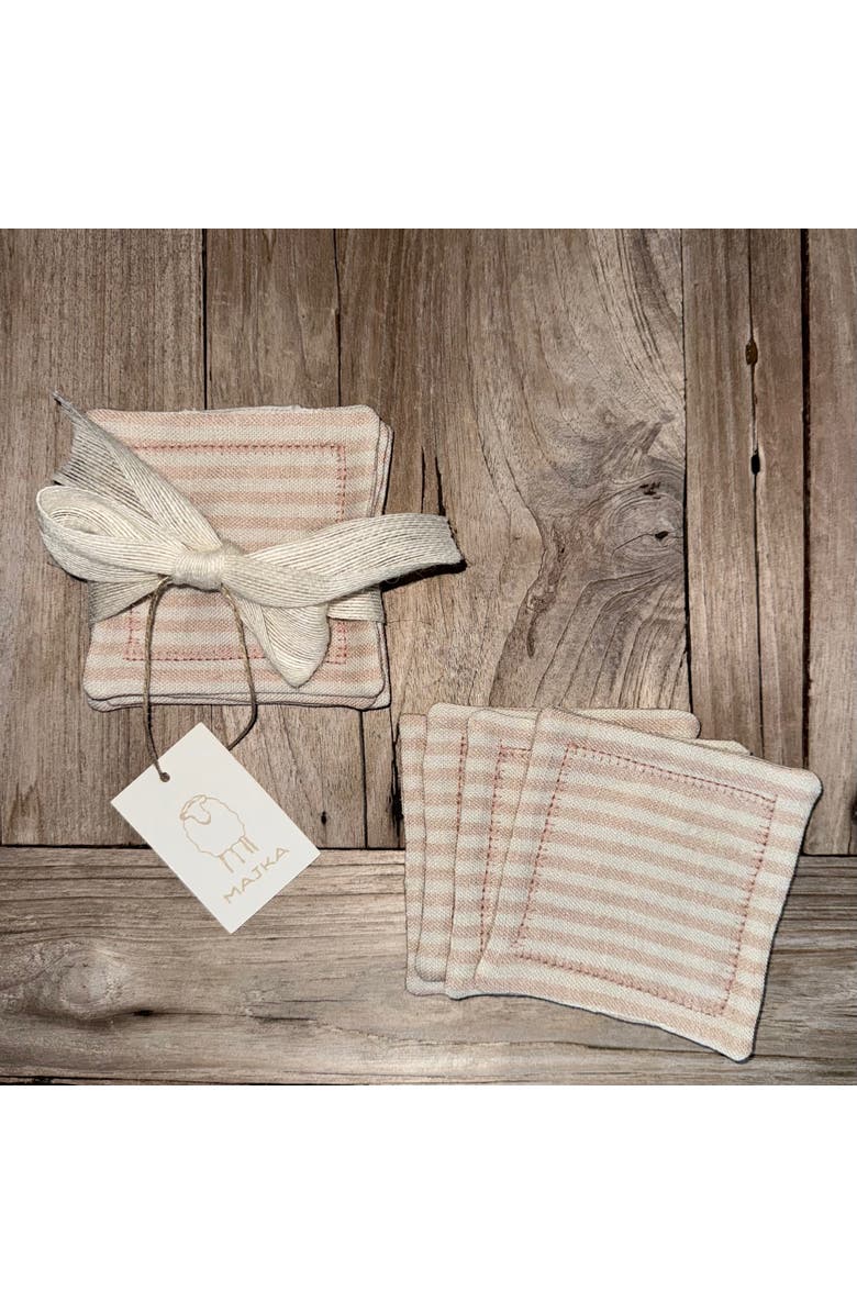 MAJKA Savannah Stripes Coasters, Alternate, color, Beige