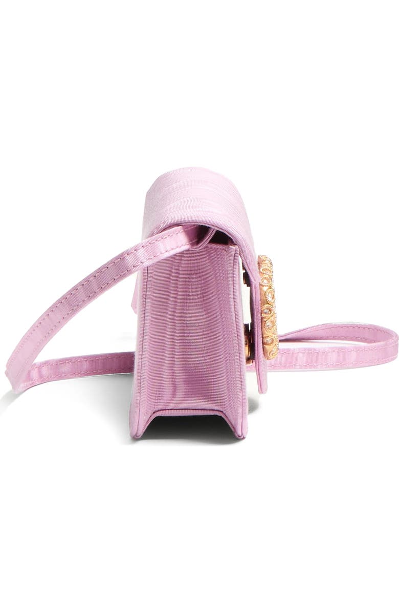 Valentino Garavani Locò Jewel Logo Moiré Clutch, Alternate, color, Pink