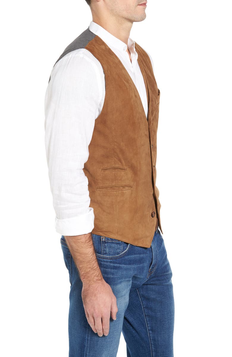 Missani Le Collezioni Lamb Front Vest, Alternate, color, Tobacco