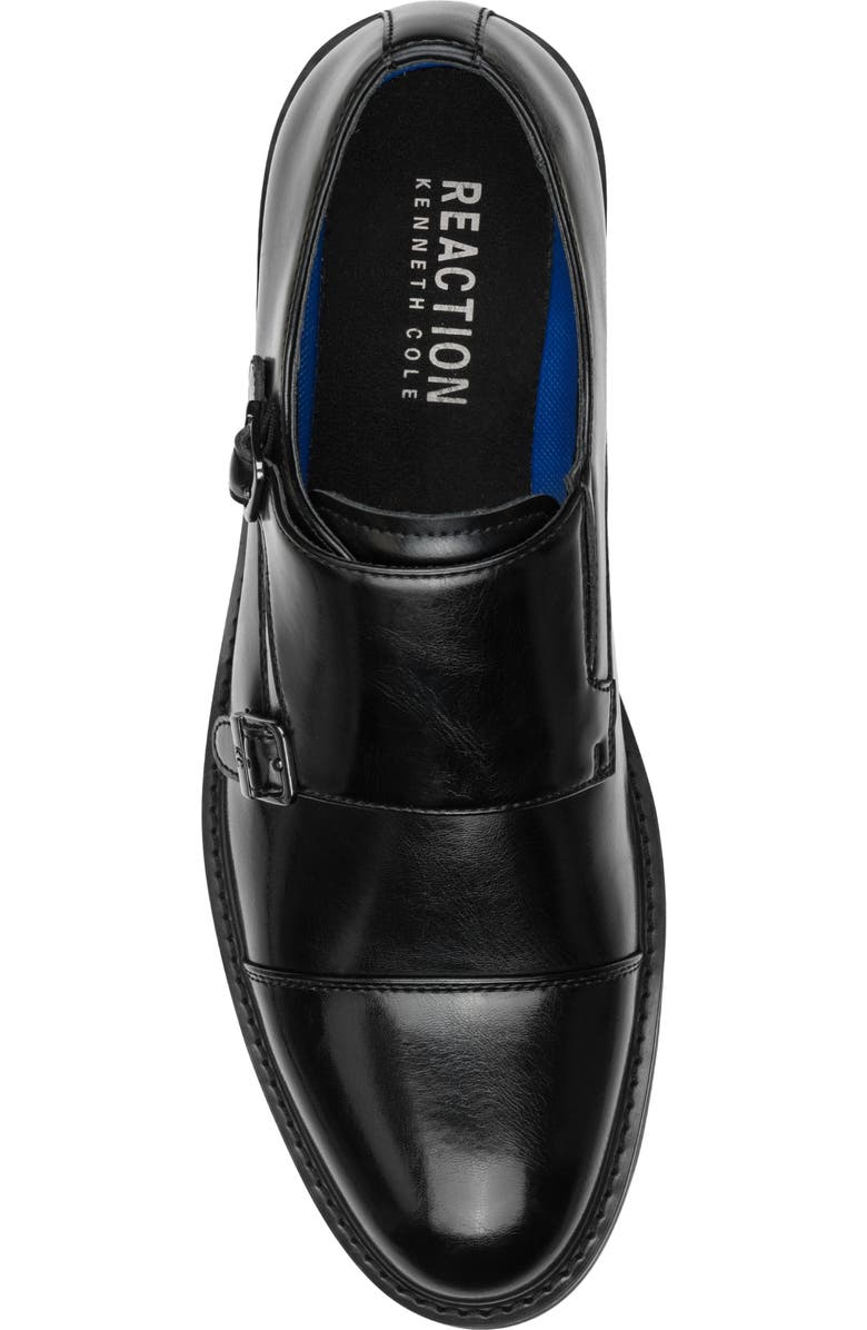 Kenneth Cole Reaction Leland Cap Toe Two Buckle Monk Shoe, Alternate, color, Black