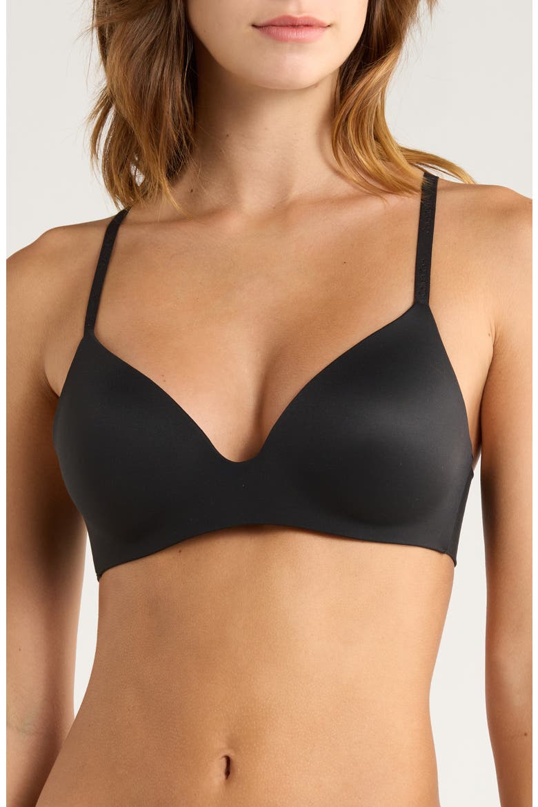 Wireless T-Shirt Bra, Main, color, BLACK