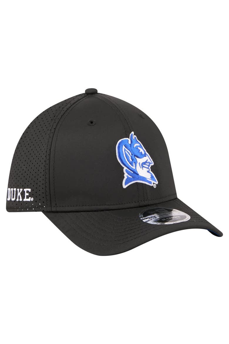 Men's New Era  Black Duke Blue Devils 39THIRTY M-Crown Flex Fit Hat, Main, color, Black