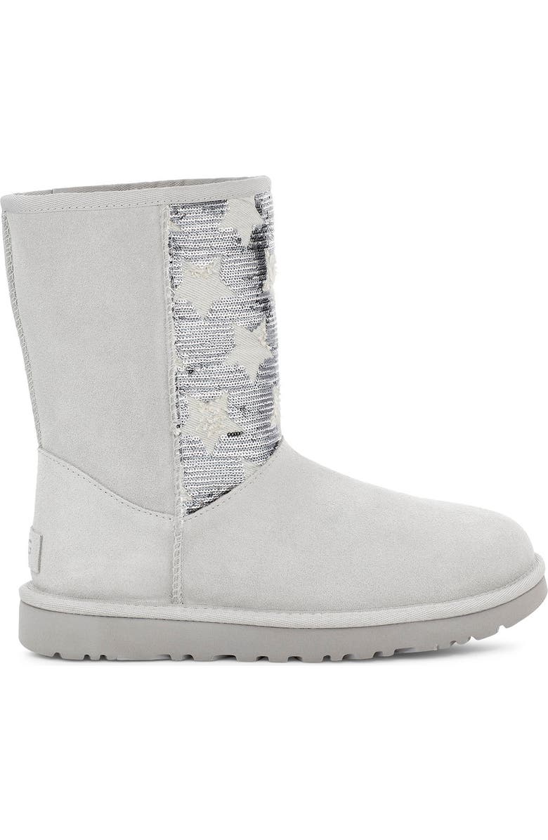 UGG<sup>®</sup> CLASSIC Sequin Stars Short Boot, Alternate, color,