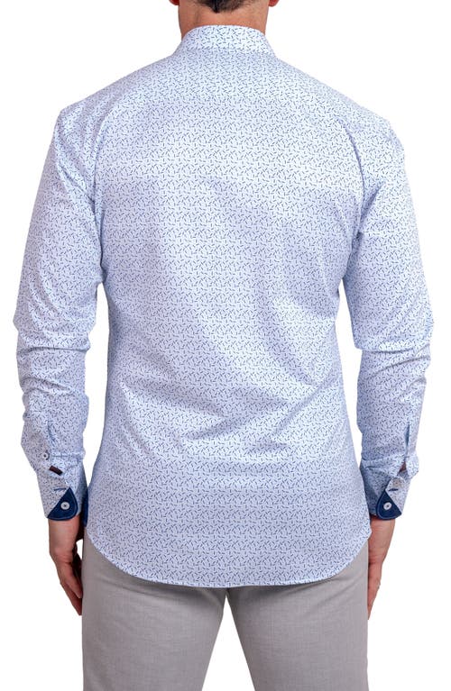 Maceoo Einstein Stretch Ascension Contemporary Fit Button-up Shirt In Blue