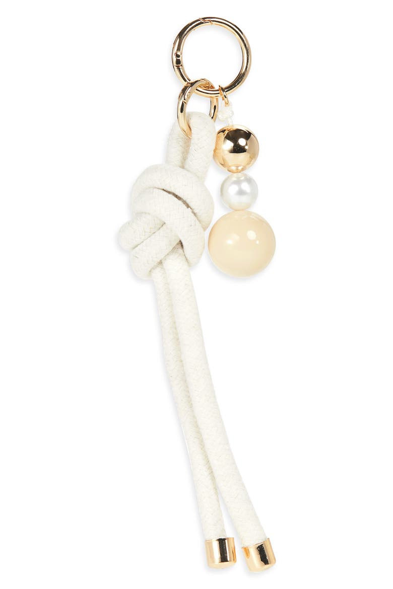 Knot Rope Bag Charm, Main, color, IVORY MULTI- GOLD