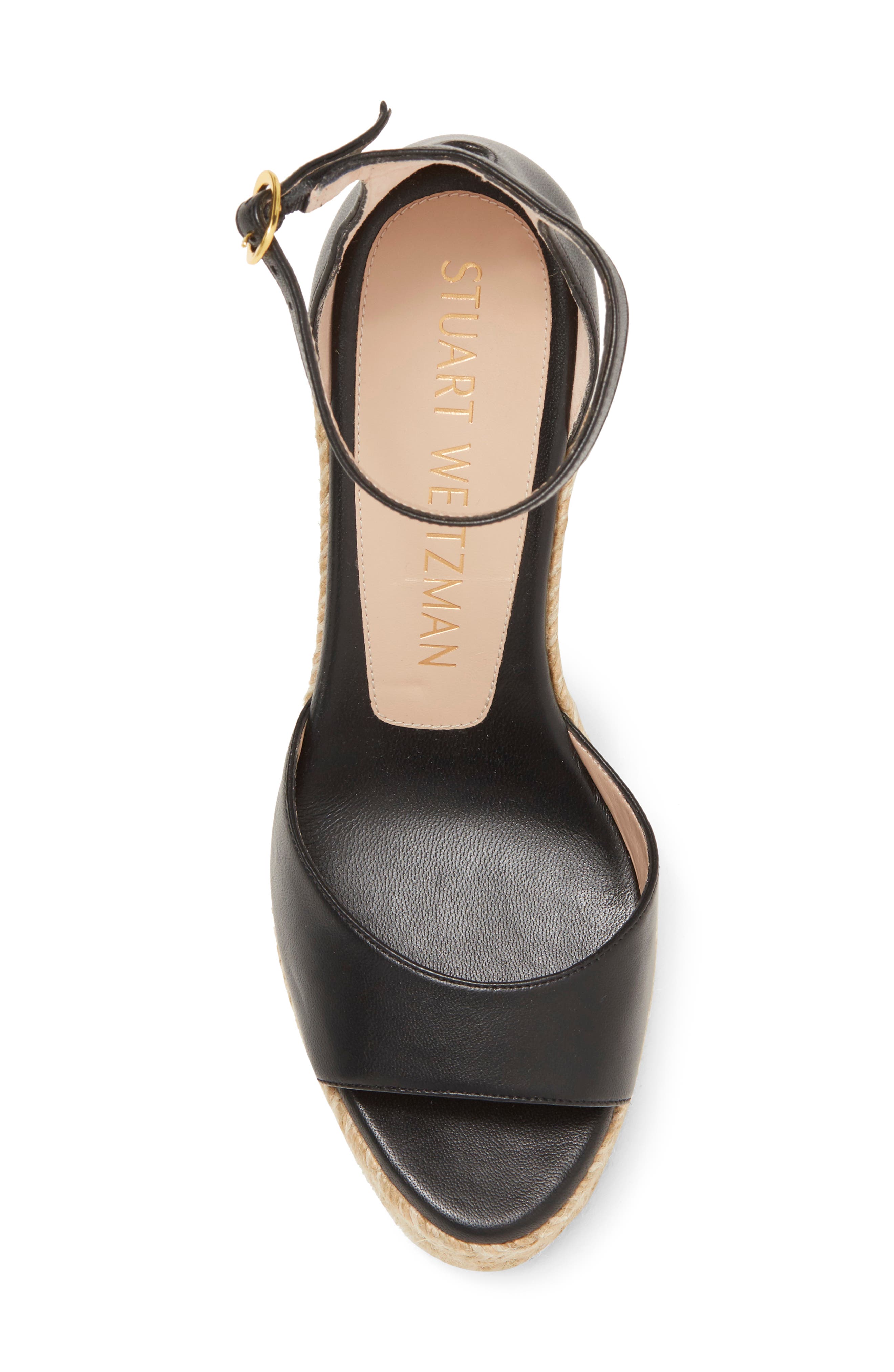 Stuart Weitzman Nudist Curve Espadrille Wedge Sandal, Alternate, color, 