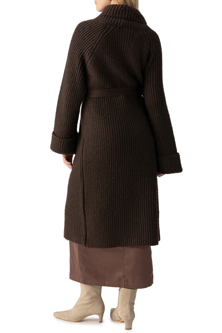 All I Need Longline Belted Cardigan, Alternate, color, COFFEE
