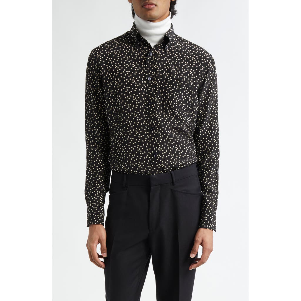 Tom Ford Irregular Polka Dot Silk Crêpe De Chine Shirt