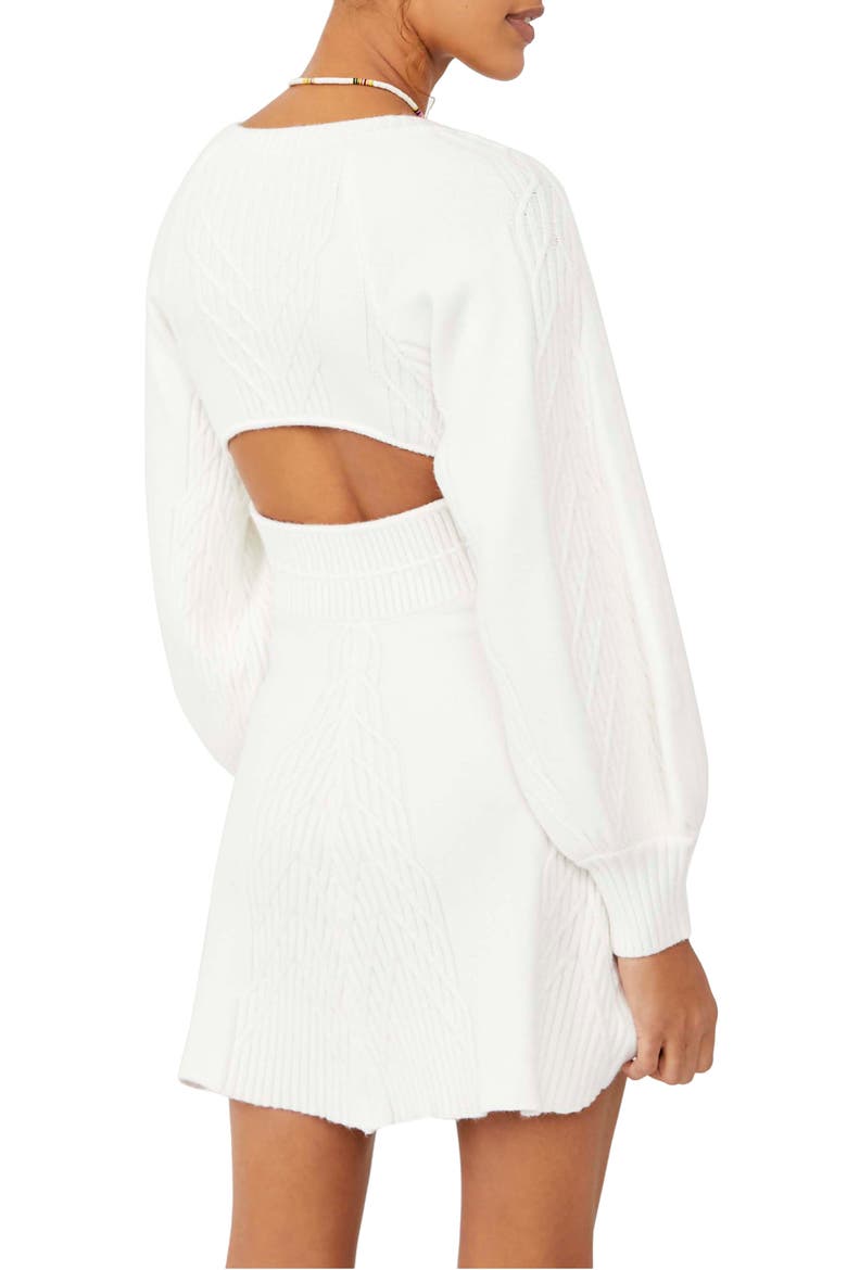 Emmaline Long Sleeve Sweater Dress, Alternate, color, WHITE