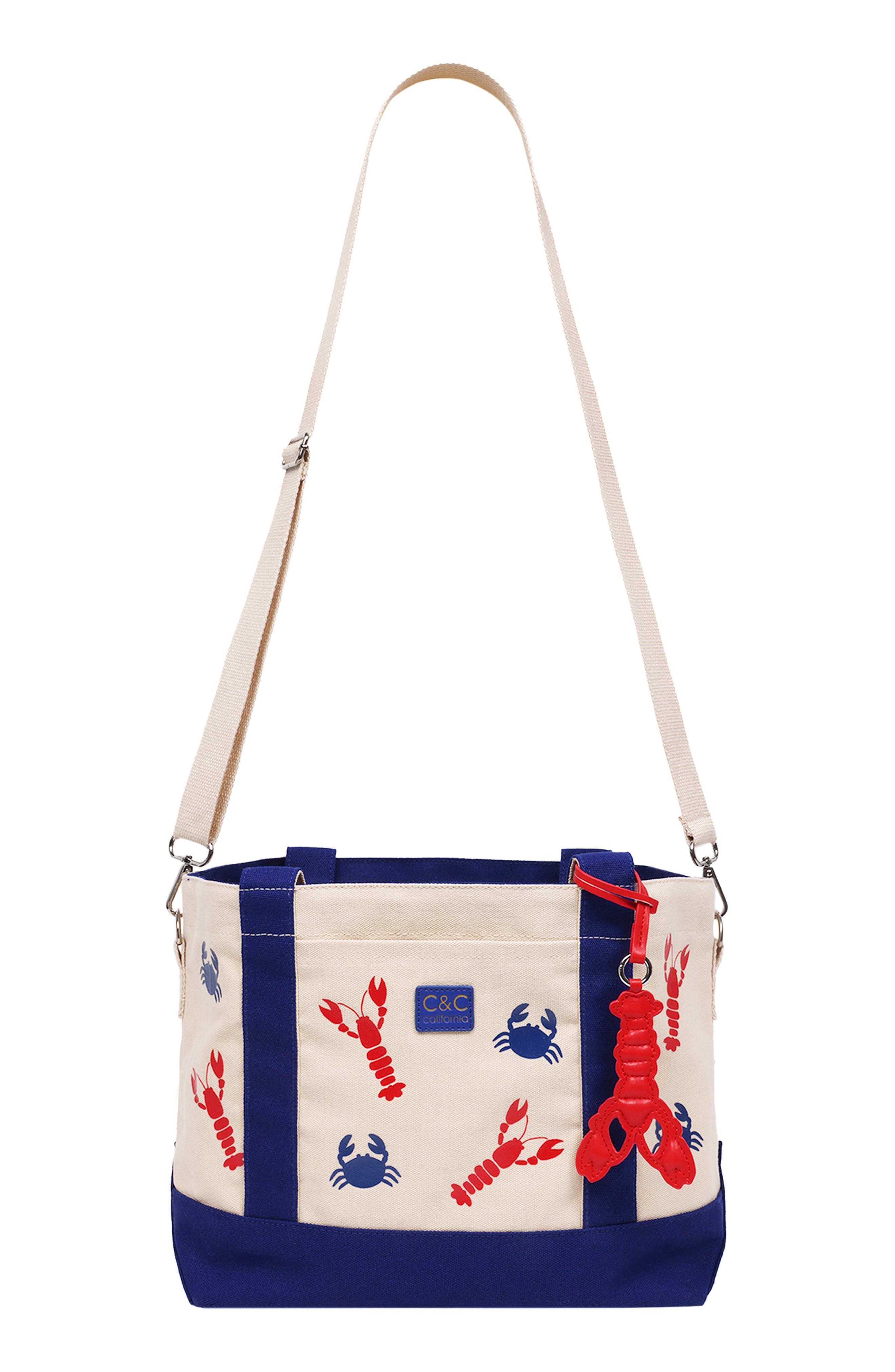 C & C California Lobster & Crab Tote Bag, Alternate, color, Navy