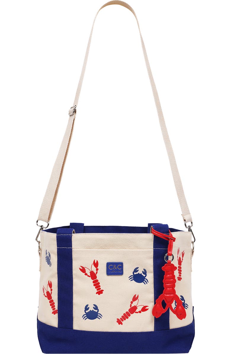 C & C California Lobster & Crab Tote Bag, Alternate, color, Navy