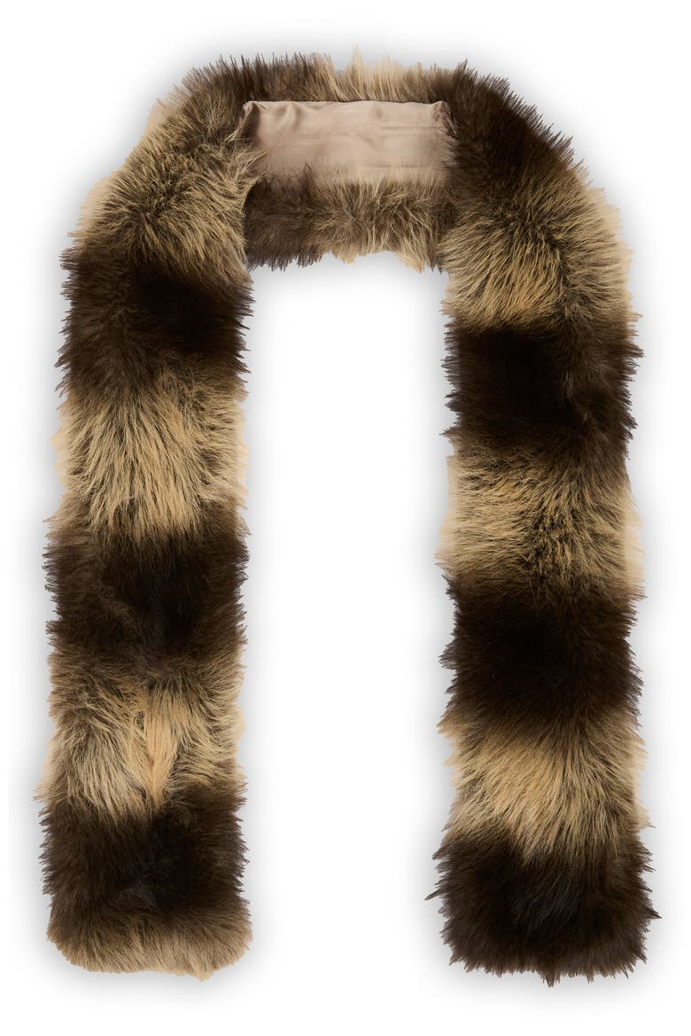 Faux Fur Scarf, Alternate, color, BEIGE