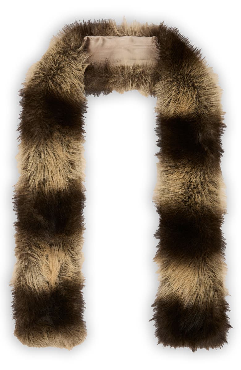SAACHI Faux Fur Scarf, Alternate, color, Beige