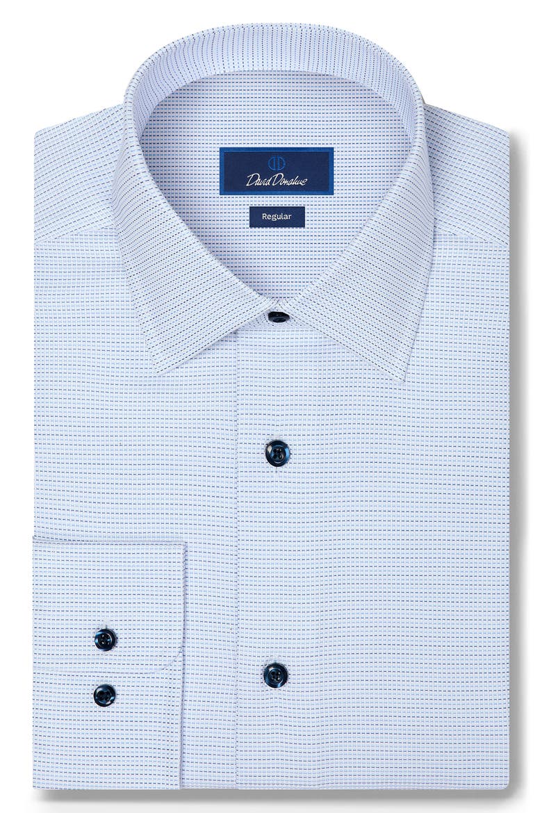 Regular Fit Micro Tic Cotton Dobby Dress Shirt, Main, color, SKY/ BLUE
