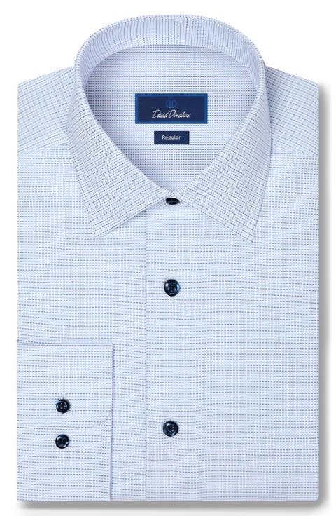 Regular Fit Micro Tic Cotton Dobby Dress Shirt