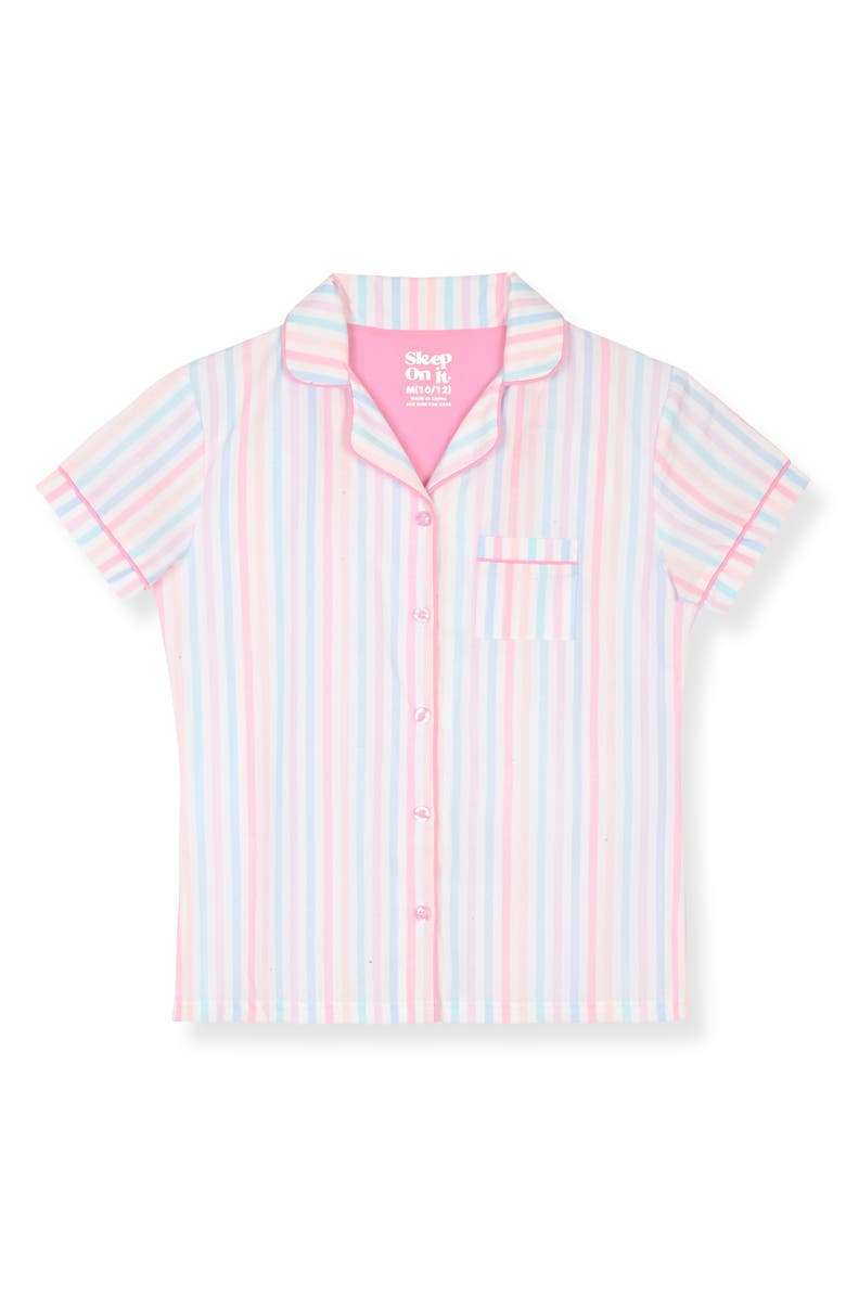 SLEEP ON IT Kids' Stripe Two-Piece Pajamas & Scrunchie Set, Alternate, color, 