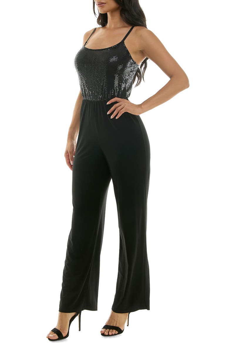 Disco Dot Jumpsuit, Alternate, color, BLACK