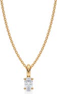 ALLUREZ Oval Solitaire Lab Diamond Pendant Necklace 14K 0.33ct