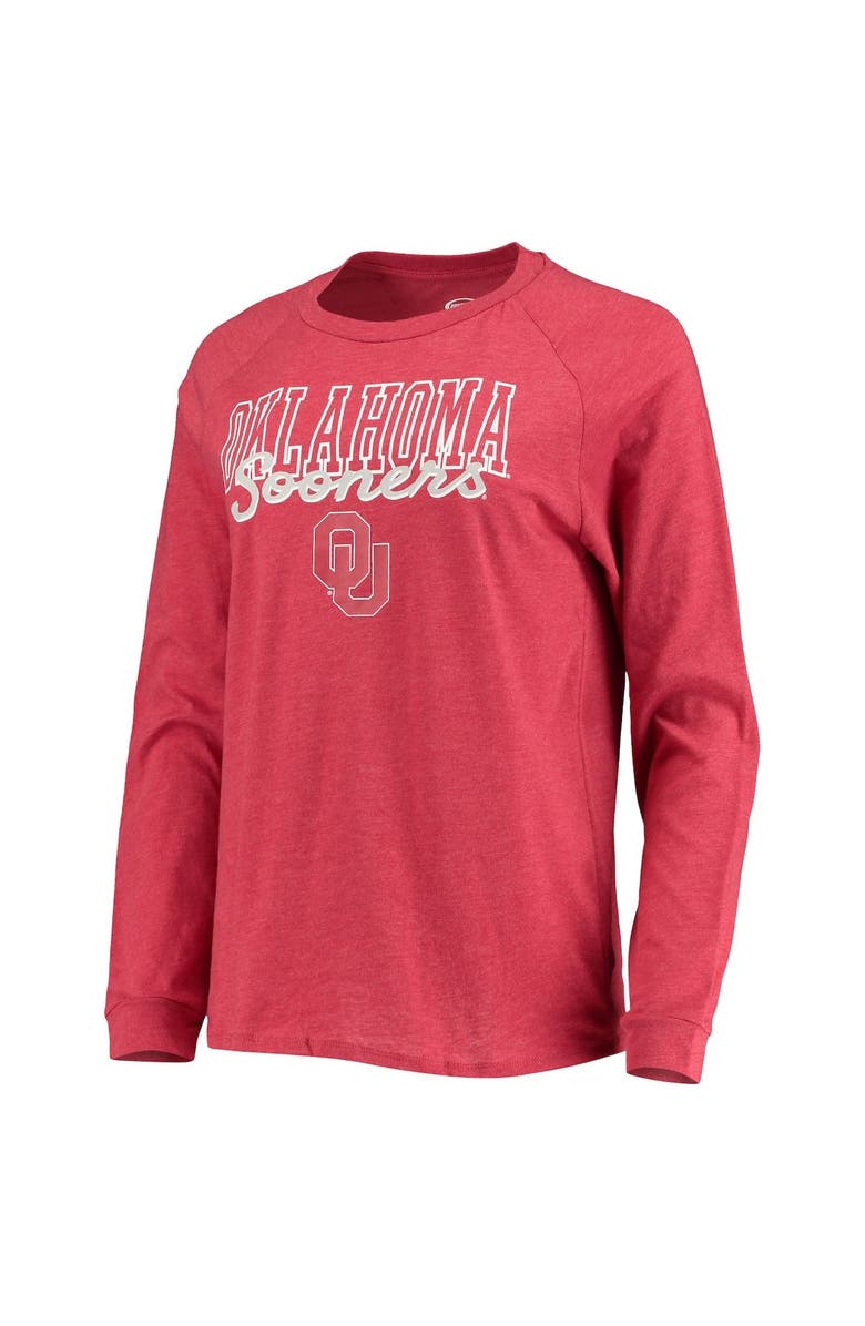 CONCEPTS SPORT Women's Concepts Sport Crimson/Gray Oklahoma Sooners Raglan Long Sleeve T-Shirt & Shorts Sleep Set, Alternate, color, 