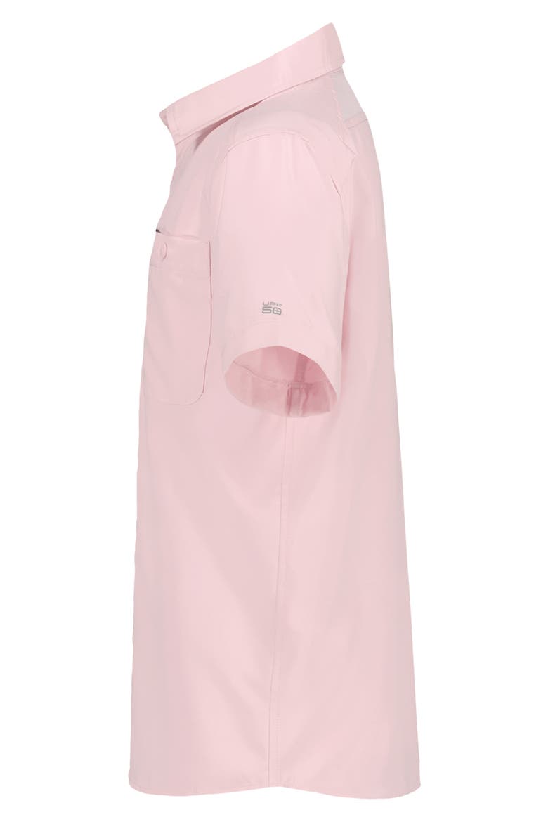 Kids' UA Drift Tide Short Sleeve Performance Button-Up Shirt, Alternate, color, PRIME PINK