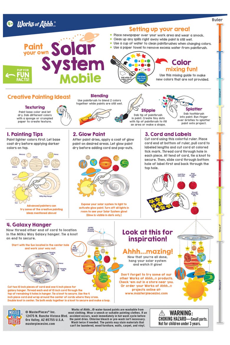 Solar System Mobile Wood Craft Kit, Alternate, color, Multicolor