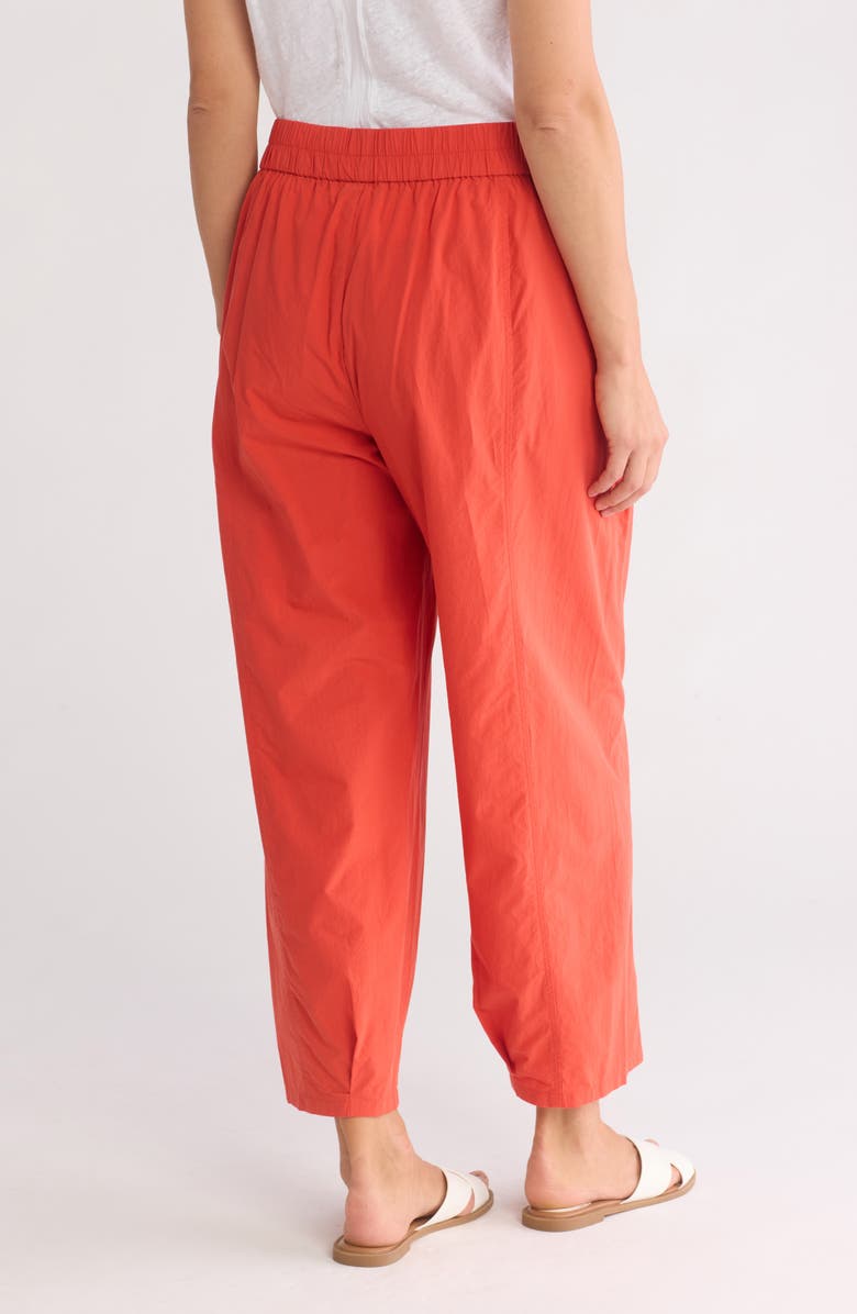 Eileen Fisher Pleated Organic Cotton Lantern Pants, Alternate, color, Flame