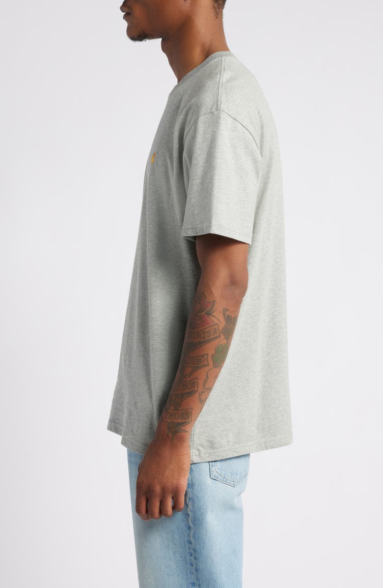 Carhartt Work In Progress Chase Crewneck T-Shirt, Alternate, color, Grey Heather / Gold