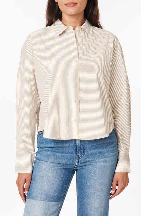 Scotch & Soda Mixed Stripe Crop Button-Up Shirt