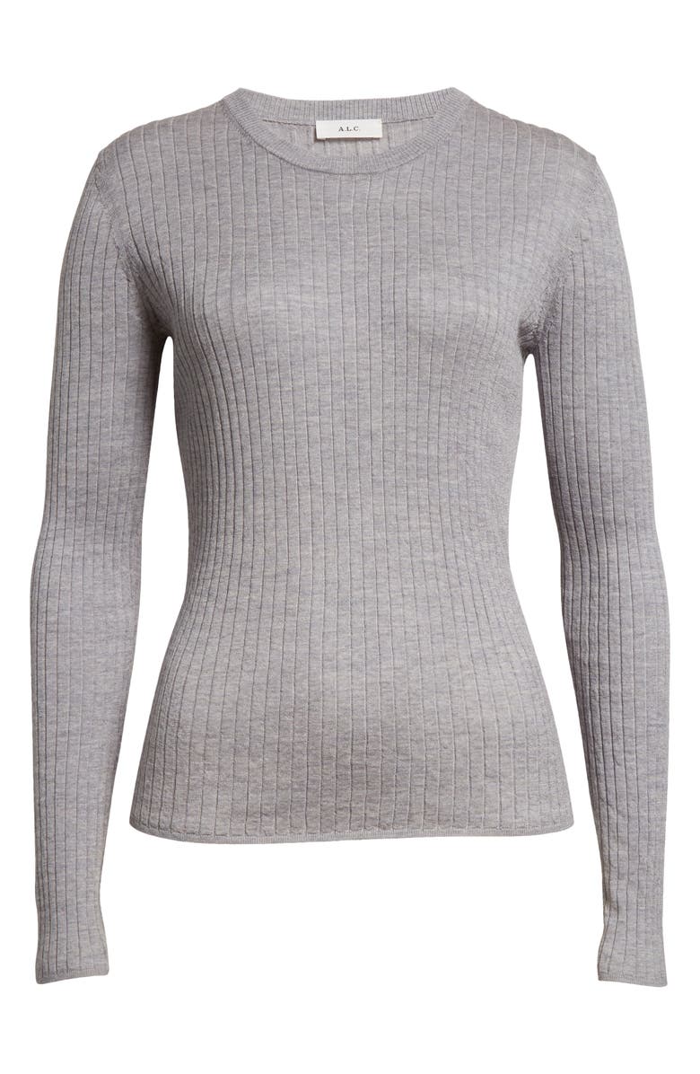 A.L.C. Kyle Merino Wool Long Sleeve Rib Top, Alternate, color,