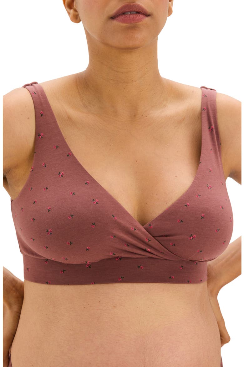 The Dream Feed Nursing And Sleep Bra, Main, color, Maroon Love Note Floral